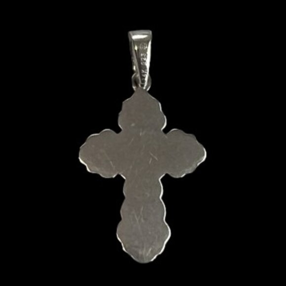 14K Yellow Gold & Sterling Silver Crucifix Cross - EUC - Picture 2 of 4